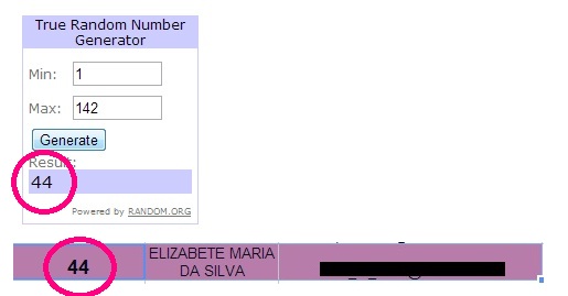 sorteio Elke resultado