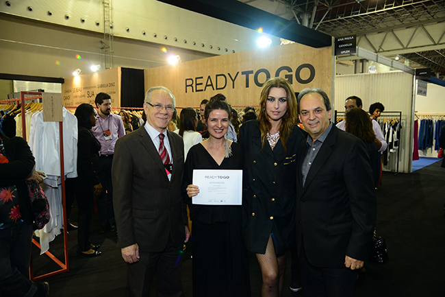 Presidente em exercício da FIEMG, Afonso Gonzaga, Valéria Mansur, Chiara Gadaleta e o presidente do Sindivest-MG,Luciano Araújo.